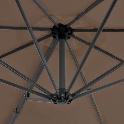 vidaXL Guarda-sol cantilever mastro alumínio 300 cm cinza-acastanhado