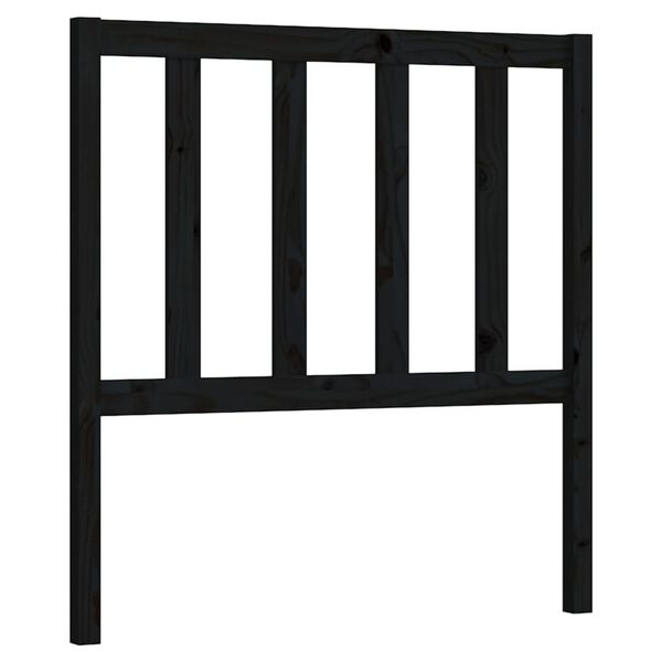 vidaXL Cabeceira de cama 106x4x100 cm pinho maci&ccedil;o preto