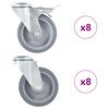 vidaXL 16 pcs rodas girat&oacute;rias com orif&iacute;cio para parafuso 100 mm