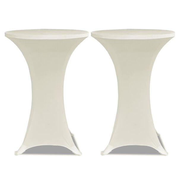 vidaXL Capa para mesa de pé elástica Ø60 cm 4 pcs cor creme