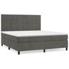 vidaXL Cama com molas/colch&atilde;o 180x200 cm veludo cinzento-escuro