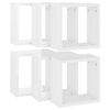 vidaXL Prateleiras parede forma de cubo 6 pcs 30x15x30cm branco brilh.