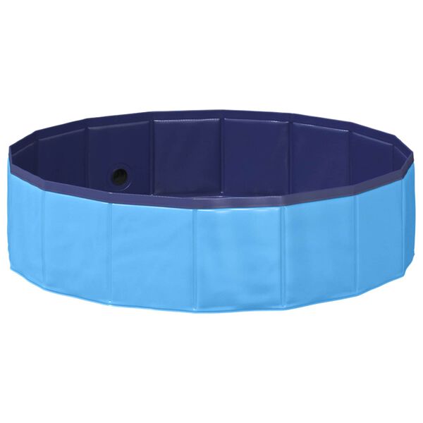 vidaXL Piscina Dobr&aacute;vel para C&atilde;es Azul 80 x 80 x 20 cm PVC