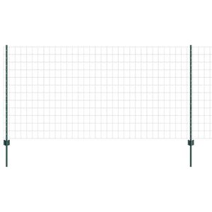 vidaXL Cerca Euro com Poste 25 x 1,2 m A&ccedil;o Revestido de PVC Verde