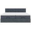 moldura de cama otomana vidaXL com colchão cinza escuro veludo