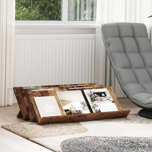 vidaXL Estante de Revistas Madeira antiga 90 x 53 x 28,5 cm
