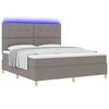 vidaXL Cama Box Spring LED Cinzento-acastanhado 180 x 200 cm tecido