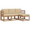 vidaXL Conjunto de Sof&aacute;s para Exterior 4 unid. Natural e Bege