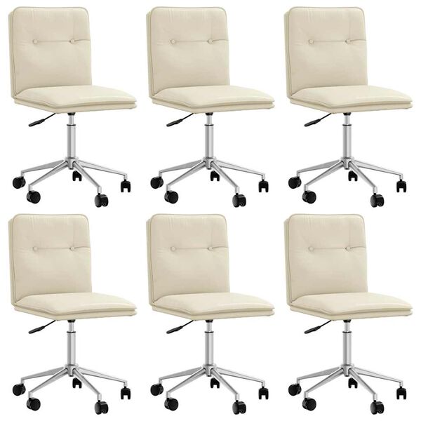 vidaXL Cadeiras de jantar 6 pcs couro artificial cor creme