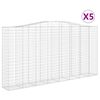 vidaXL Cestos gabião arqueados 5pcs 400x50x200/220cm ferro galvanizado