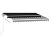 vidaXL Toldo autom&aacute;tico com LED e sensor de vento 350x250 cm antracite