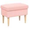 vidaXL Pufe para os P&eacute;s Rosa 55 x 35 x 41 cm Boucl&eacute;
