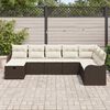 vidaXL Conjunto de Sof&aacute; de Jardim 8 pcs Castanho Rattan Sint&eacute;tico