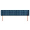vidaXL Cabeceira de cama c/ abas veludo 203x16x78/88cm azul-escuro