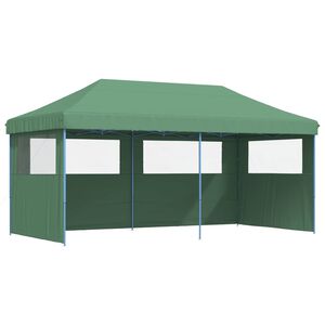 vidaXL Tenda p/ festas pop-up dobr&aacute;vel com 3 paredes laterais verde