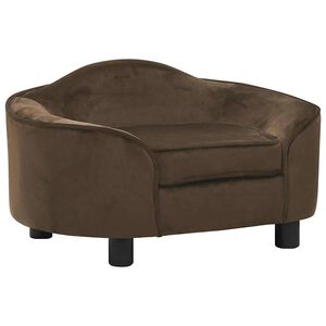 vidaXL Sof&aacute; para c&atilde;es 67x47x36 cm pel&uacute;cia castanho