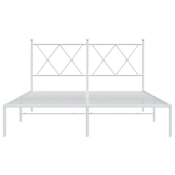 vidaXL Estrutura de cama com cabeceira 140x190 cm metal branco