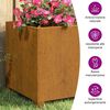 vidaXL Vaso/floreira com pernas 40x40x40 cm a&ccedil;o corten cor enferrujado