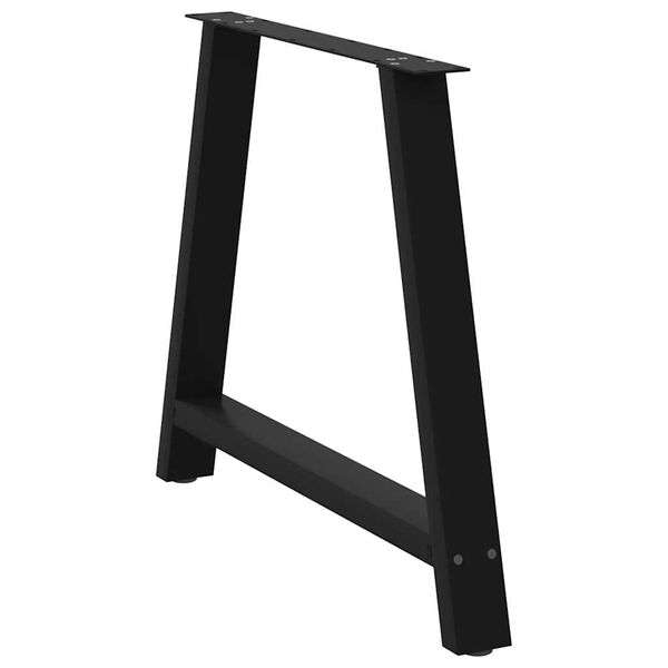 vidaXL Pés para mesa de jantar em formato A, 2 peças, preto, 100x(72-73) cm, aço