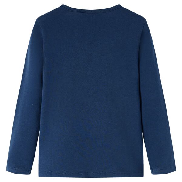 T-shirt de manga comprida para criança azul-marinho 128