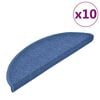 vidaXL Tapetes de escada 10 pe&ccedil;as 56x17x3 cm azul semicircular
