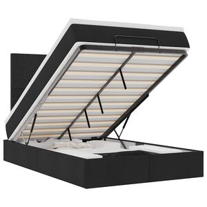 moldura de cama s&iacute;riaXL otomana com colch&atilde;o preto tecido