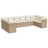 vidaXL 10 pcs conjunto de sof&aacute;s p/ jardim com almofad&otilde;es vime PE bege
