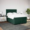 vidaXL Cama com molas/colch&atilde;o 140x190 cm veludo verde-escuro