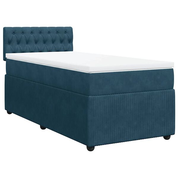 vidaXL Cama boxspring com colch&atilde;o 80x200 cm veludo azul