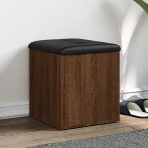 vidaXL Banco arruma&ccedil;&atilde;o 42x42x45 cm derivados madeira carvalho castanho