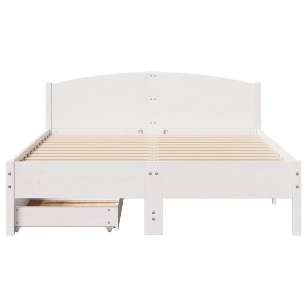vidaXL Cama sem colchão 120x190 cm madeira de pinho maciça branco