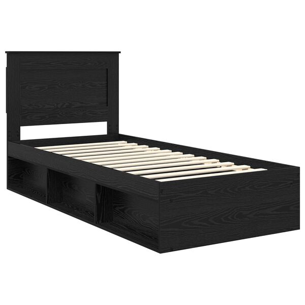 vidaXL Estrutura da Cama Preto 90 x 190 cm Madeira de Pinheiro Sólida