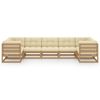 vidaXL 7 pcs conj. lounge jardim almofadões pinho maciço castanho mel