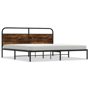 vidaXL Estrutura cama sem colch&atilde;o 180x200 cm metal carvalho castanho