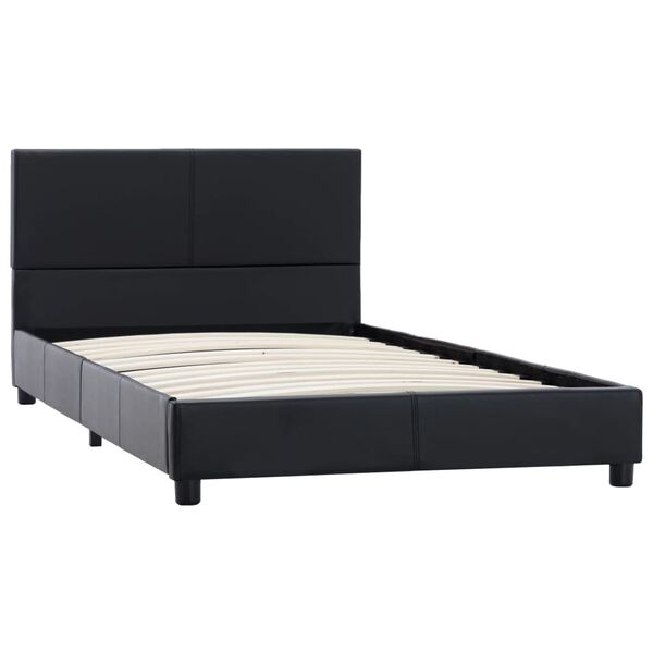 vidaXL Estrutura de cama 100x200 cm couro artificial preto