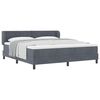 vidaXL Cama Box com cabeceira Cinzento escuro 180 x 200 cm Veludo
