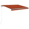 vidaXL Toldo autom. LED e sensor de vento 350x250 cm laranja/castanho