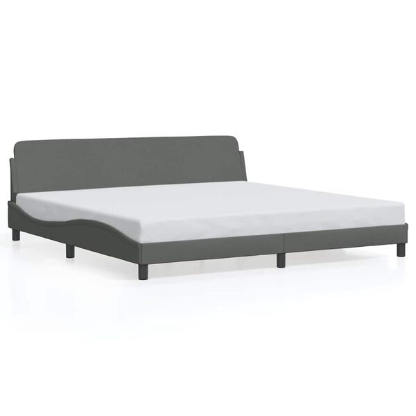 vidaXL Estrutura de cama Dover 200x200 cm tecido cinzento-escuro