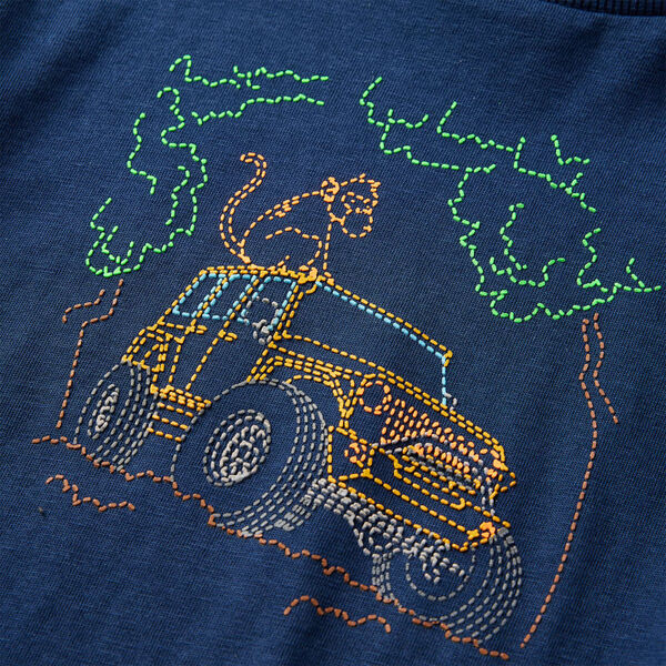 T-shirt de manga comprida para criança azul-marinho 128