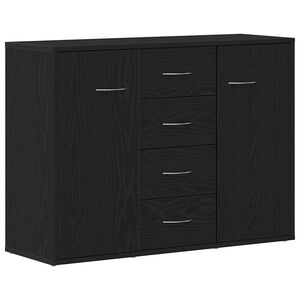 vidaXL Aparador em carvalho preto, 88x30x64 cm, madeira engenheirada