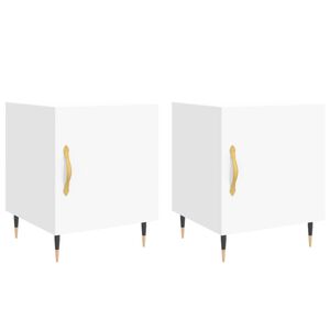 vidaXL Mesa de cabeceira 2 pcs 40x40x50 cm derivados de madeira branco