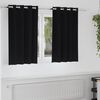 vidaXL Cortinas Blackout com Argolas 2 pcs Preto 140 x 140 cm