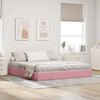 vidaXL Cama com Armazenamento com colch&atilde;o Rosa 180 x 200 cm Veludo