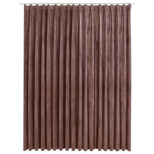vidaXL Cortina blackout com ganchos 290x245 cm veludo rosa antigo