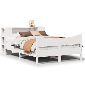 vidaXL Cama sem colch&atilde;o 120x190 cm madeira de pinho maci&ccedil;a branco