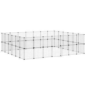 vidaXL Gaiola p/ animais de 52 pain&eacute;is c/porta 35x35 cm a&ccedil;o preto