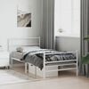 vidaXL Estrutura de cama com cabeceira e pés 107x203 cm metal branco