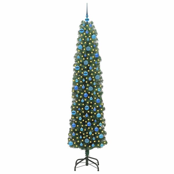 vidaXL &Aacute;rvore de Natal Artificial Verde 240 cm PVC e A&ccedil;o e Pl&aacute;stico
