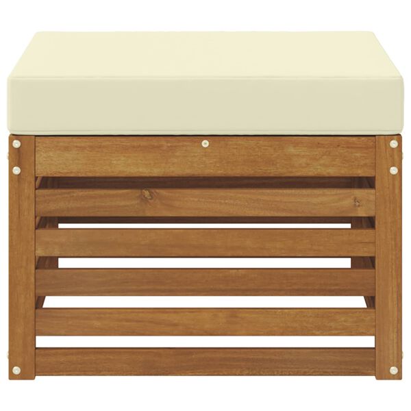 vidaXL Pufe para Exterior Madeira S&oacute;lida de Ac&aacute;cia Natural