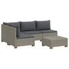 vidaXL 5 unid. Conjunto de Lounge em Rattan com Almofadas GENDT